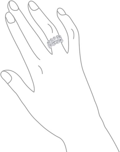 Bling Jewelry 3 Set Geometric Cubic Zirconia Baguette Marquise Round CZ Stackable Wedding Band Ring Set .925 Sterling Silver in Kuwait