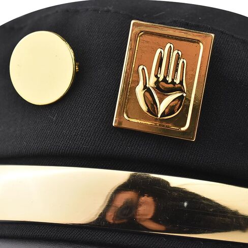 Jotaro Hat Jotaro Kujo Anime Cosplay Cap Black with Metal Badge in Kuwait