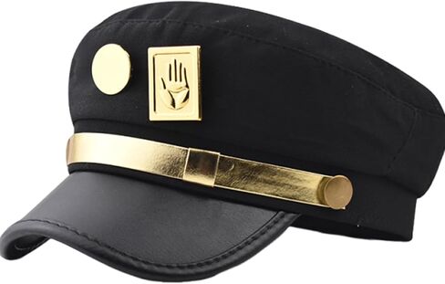 Jotaro Hat Jotaro Kujo Anime Cosplay Cap Black with Metal Badge in Kuwait
