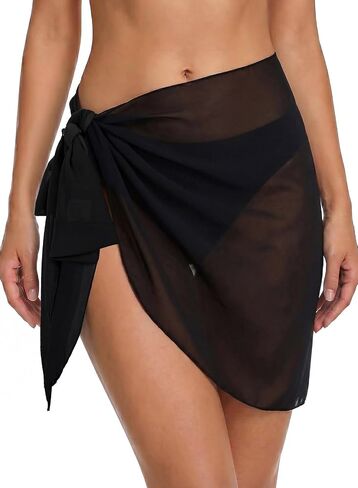 Herseas Womens Sheer Swimsuit Coverup Beach Sarong Wrap Chiffon Floral Print Bathing Suit Cover Ups One Size Swimwear in Kuwait