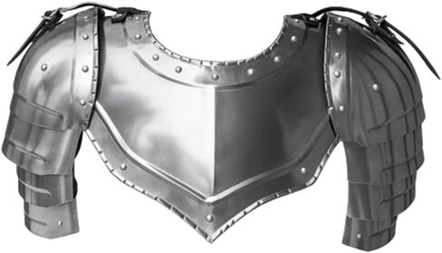 Medieval Knight Steel Pauldrons with Gorget Set, LARP Costume Armor, Ren Faire Costume, in Kuwait