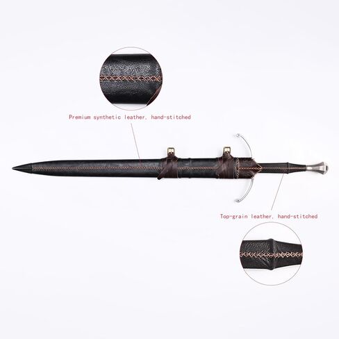42 Inch Hand-Forged Medieval Sword – Full Tang Mn Steel Blade with Leather Scabbard, Real Metal Sword for Collection, Cosplay & Gifting in Saudi Arabia