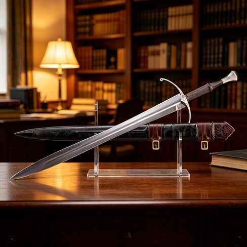 42 Inch Hand-Forged Medieval Sword – Full Tang Mn Steel Blade with Leather Scabbard, Real Metal Sword for Collection, Cosplay & Gifting in Saudi Arabia