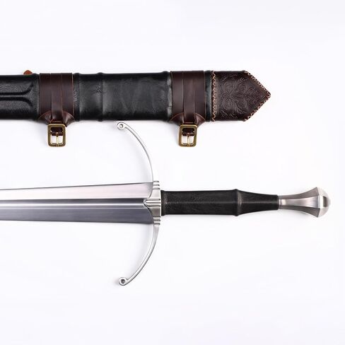 42 Inch Hand-Forged Medieval Sword – Full Tang Mn Steel Blade with Leather Scabbard, Real Metal Sword for Collection, Cosplay & Gifting in Saudi Arabia