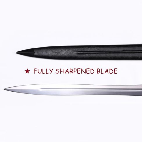 42 Inch Hand-Forged Medieval Sword – Full Tang Mn Steel Blade with Leather Scabbard, Real Metal Sword for Collection, Cosplay & Gifting in Saudi Arabia