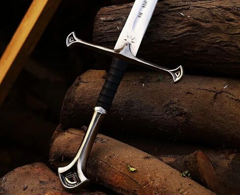 HandSmith™ Sword of King Elessar with Scabbard and Display Plaque | Hand-Crafted Authentic Engraved Stainless Steel Blade - Replica Movie Sword | Collector’s Edition in Saudi Arabia