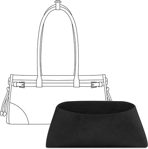 Purse Organizer Insert for Prada Soft Lux Small Handbag,Custom Fit Inside Premium Matte Black Lightweight WaterResistant Tote Bag Insert in Saudi Arabia