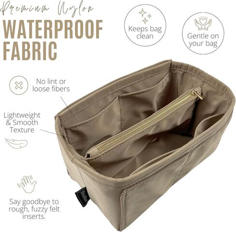 Divitize Luxe Waterproof Nylon Organizer compatible with YSL Le 37 Mini/S/Supple Bag Insert — Handmade Perfect Fit, +24 Colors, Premium Quality, Extra Storage (Beige, for Le 37 Supple) in Saudi Arabia