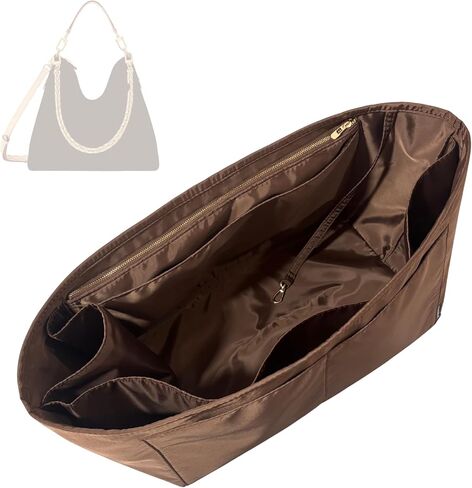 Divitize Luxe Waterproof Nylon Organizer compatible with LV Multipass Bag Organizer — Handmade Perfect Fit, +24 Colors, Premium Quality, Extra Storage & Support (Brown, for Multipass) in Saudi Arabia