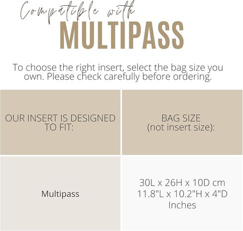 Divitize Luxe Waterproof Nylon Organizer compatible with LV Multipass Bag Organizer — Handmade Perfect Fit, +24 Colors, Premium Quality, Extra Storage & Support (Brown, for Multipass) in Saudi Arabia