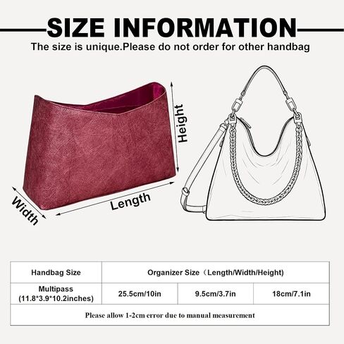 Purse Organizer Insert, Slim Inside Storage Bag In Bag Fit for LV Multipass Lightweight Inner Liner Bag Insert (Style-02) in Kuwait