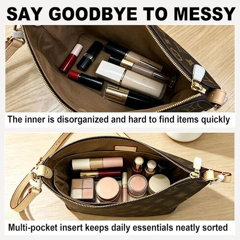 Purse Organizer Insert, Slim Inside Storage Bag In Bag Fit for LV Multipass Lightweight Inner Liner Bag Insert (Style-02) in Kuwait