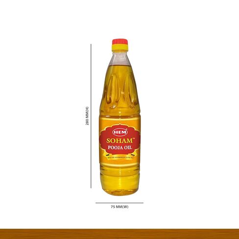 HEM Soham Clove Pooja Oil 900ml | Premium Sacred Oil for Rituals, Lighting Diyas & Lamps | Long-Lasting Flame & Pure Aroma | Ideal for Daily Puja, Festivals & Ceremonies in Kuwait