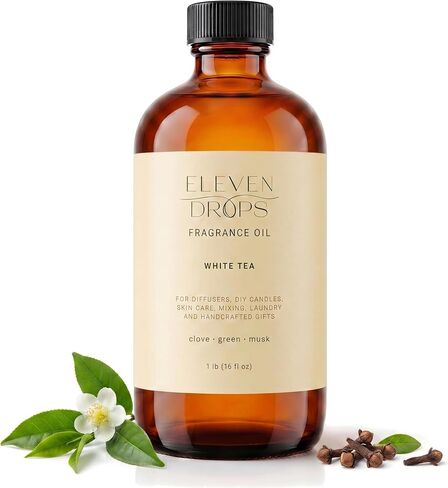 White Tea Fragrance Oil | Clove, Green & Musk Notes | Long Lasting Scent Reed Diffuser Oil for Home, Office, Hotel, Spa, Car & Linen Spray | Pet Friendly IFRA Compliant, 16 oz in Saudi Arabia