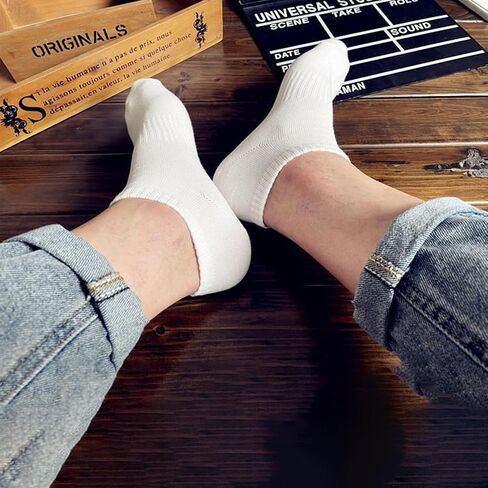 30 Pairs Low Cut Ankle Socks Unisex, 2.4" Height Breathable Cotton Socks, Medium Thickness Casual Athletic Socks for Men and Women, Black White Gray, All Season Bulk Pack in Saudi Arabia