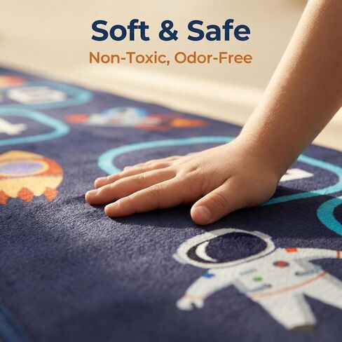 Hopscotch Rug for Kids Indoor, Hop Scotch Mat Non-Slip Carpet, Educational Hopscotch Game Rug with Numbers, Washable Play Mat for Classroom Bedroom, Indoor Hopscotch for Boys Girls in Kuwait