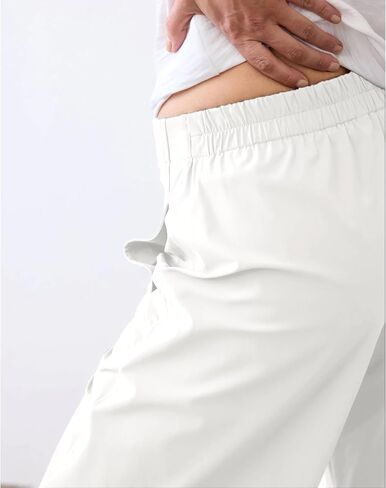SeeLuNa Women Travel Pants Elastic Waist Slim Tapered Leg Wide Fit Mid Waist Work Pants Lounge Pants with Pockets in Kuwait