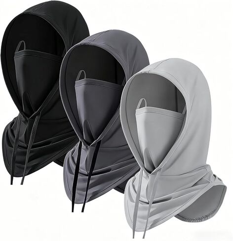 Cooling Balaclava Mask for Men Women - 3 Pcs Sun UV Protection Hood Face Cover for Motorcycle Skiing Fishing Cycling Breathable in Kuwait