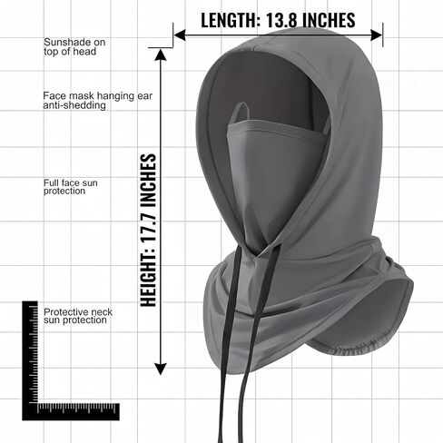 Cooling Balaclava Mask for Men Women - 3 Pcs Sun UV Protection Hood Face Cover for Motorcycle Skiing Fishing Cycling Breathable in Kuwait