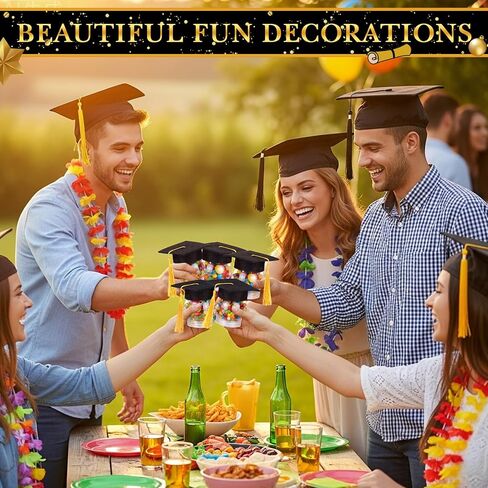 SiliFine 16 Set 2.36 Inch 2026 Mini Graduation Cap Candy Balls Jars, Graduation Party Favors, Clear Plastic Candy Containers with Tassels, Grad Cap Box for DIY, Graduations Party Gifts(Gold) in Kuwait
