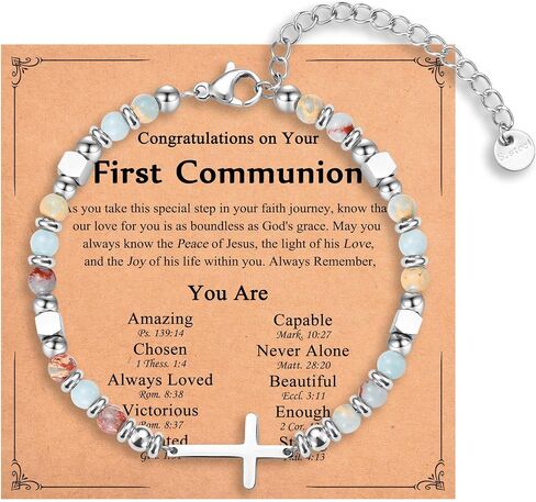 Easter Basket Stuffers for Teens Girls, Christian Cross Bracelet Jewelry, Baptism Confirmation First Communion Easter Gifts for Girls in Saudi Arabia