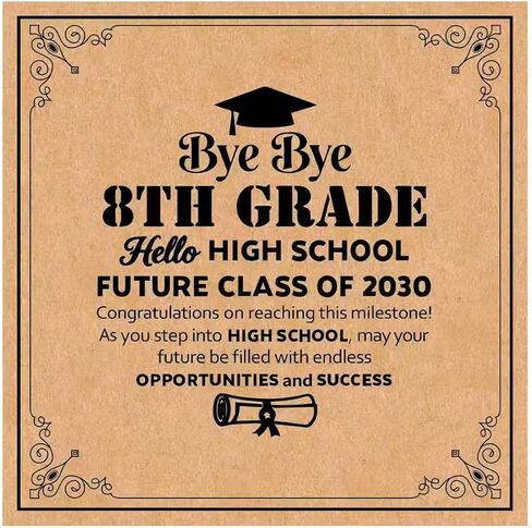 8TH Grade Graduation Gift for Girls, 8TH Grade Graduation Bracelet with Gift Cards, 8TH Grade Graduation Decorations Class of 2026, Bye Bye Eighth Grade Middle School Grad Party Supplies in Kuwait