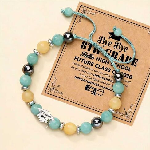 8TH Grade Graduation Gift for Girls, 8TH Grade Graduation Bracelet with Gift Cards, 8TH Grade Graduation Decorations Class of 2026, Bye Bye Eighth Grade Middle School Grad Party Supplies in Kuwait