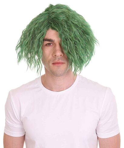 HPO Iconic Short Green Sadistic Clown Villain Halloween Cosplay Adult Curly Wig, HM-367A in Saudi Arabia