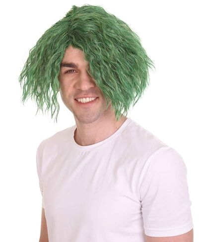 HPO Iconic Short Green Sadistic Clown Villain Halloween Cosplay Adult Curly Wig, HM-367A in Saudi Arabia