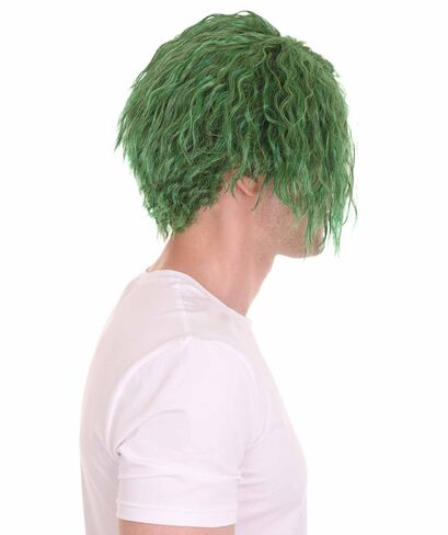 HPO Iconic Short Green Sadistic Clown Villain Halloween Cosplay Adult Curly Wig, HM-367A in Saudi Arabia