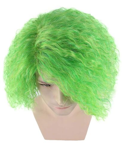 HPO Iconic Short Green Sadistic Clown Villain Halloween Cosplay Adult Curly Wig, HM-367A in Saudi Arabia