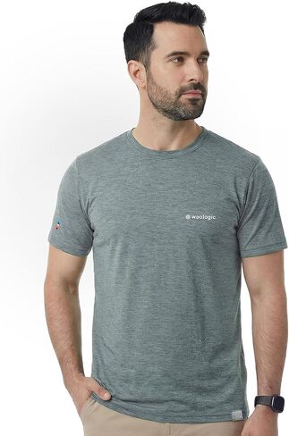 100% Merino Wool T-Shirt Mens, Lightweight Cooling Athletic Running Workout Gym Hiking Moisture Wicking Base Layer in Saudi Arabia