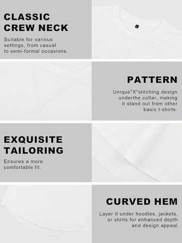 Comdecevis Mens Short Sleeve T-Shirts Crewneck Curved Hem Cotton Tees Hipster Hip Hop Longline Shirts in Saudi Arabia