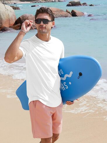 Comdecevis Mens Short Sleeve T-Shirts Crewneck Curved Hem Cotton Tees Hipster Hip Hop Longline Shirts in Saudi Arabia