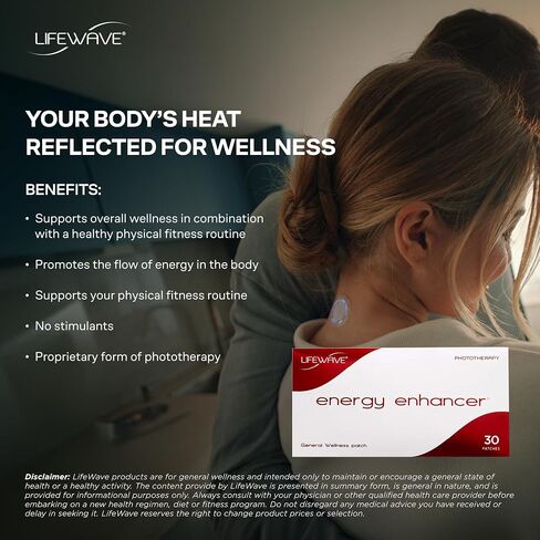 LifeWave Energy Enhancer Patches - Promotes The Flow of Energy, Supports Physical Fitness - Non-Stimulant, 12-Hour Wear Phototherapy - 30 Patches in Sleeve, 15 White and 15 Tan in Saudi Arabia