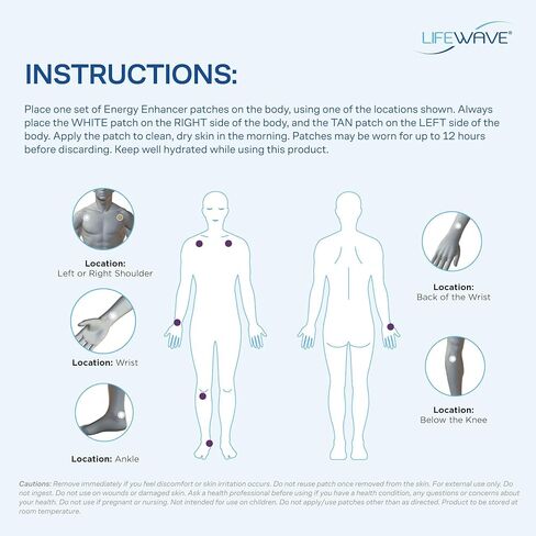 LifeWave Energy Enhancer Patches - Promotes The Flow of Energy, Supports Physical Fitness - Non-Stimulant, 12-Hour Wear Phototherapy - 30 Patches in Sleeve, 15 White and 15 Tan in Saudi Arabia