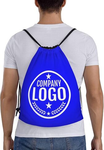 Bulk 10-200PCS Custom Backpack With Logo Custom Drawstring Bags Personalized Backpack Customized Bag Make Your Own Bulk For Sports Gym Blue M in Kuwait