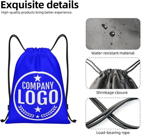 Bulk 10-200PCS Custom Backpack With Logo Custom Drawstring Bags Personalized Backpack Customized Bag Make Your Own Bulk For Sports Gym Blue M in Kuwait