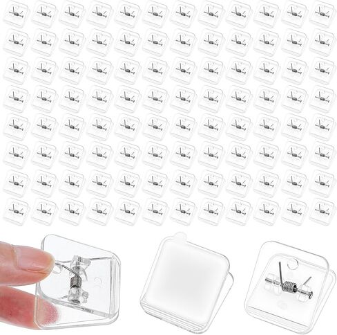 150 Pcs Self Adhesive Clips for Hanging - Acrylic Adhesive Wall Clips, Transparent Sticky Clip for Posters Photos Flags, Home Office Decor, 1.18" x 1.22" in Kuwait