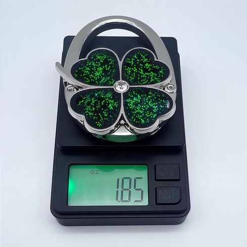 Green Four Leaf Clover Foldable Handbag Hanger, Starry Shiny Pattern Purse Hook Holder for Table in Saudi Arabia