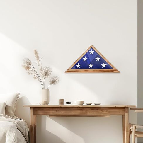 ASmileIndeep Flag Display Case for 4' x 6' Folded American Thin Flag, Military Flag Shadow Box with HD Tempered Glass and Wall Mount for Veteran - Burnt Color in Kuwait