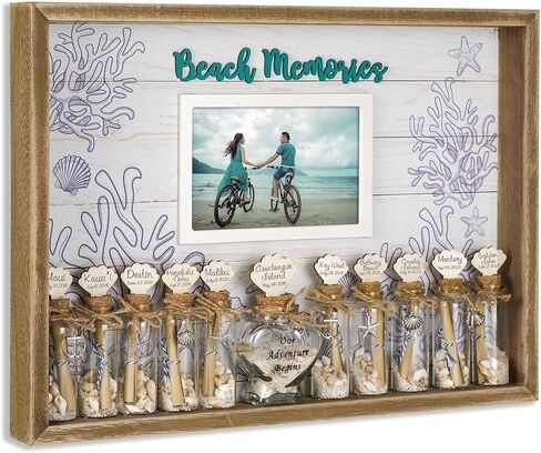 SAILINGSTORY Honeymoon Sand Jar Keepsake Shadow Box Beach Memory Coastal Decor Wedding Gift 12.2" H in Kuwait
