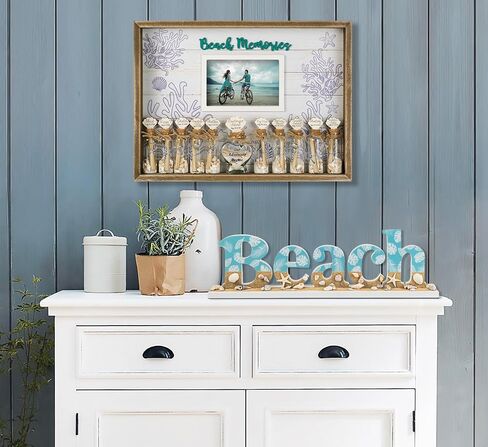 SAILINGSTORY Honeymoon Sand Jar Keepsake Shadow Box Beach Memory Coastal Decor Wedding Gift 12.2" H in Kuwait