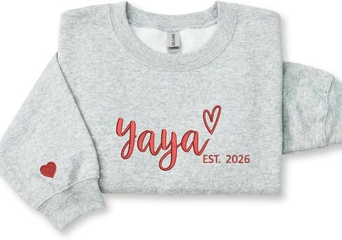 Custom Gigi Embroidered Sweatshirt with Kids Names Sleeve – Gift for Grandma Mothers Day Birthday Christmas in Saudi Arabia