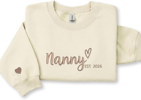 Custom Gigi Embroidered Sweatshirt with Kids Names Sleeve – Gift for Grandma Mothers Day Birthday Christmas in Saudi Arabia
