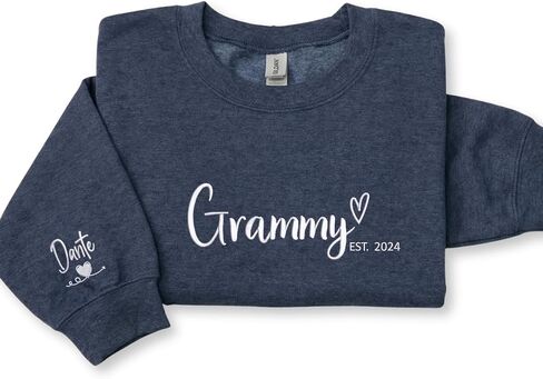 Custom Gigi Embroidered Sweatshirt with Kids Names Sleeve – Gift for Grandma Mothers Day Birthday Christmas in Saudi Arabia