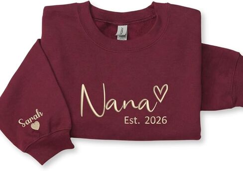 Custom Gigi Embroidered Sweatshirt with Kids Names Sleeve – Gift for Grandma Mothers Day Birthday Christmas in Saudi Arabia