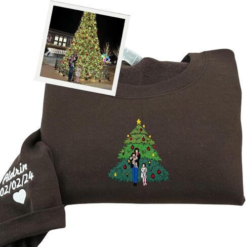 Custom Family Sweatshirt Personalized Embroidered Design from Your Photo – Add Names, Initials or Special Text – Unique Gift for Family, Friends or Loved Ones on Any Meaningful Occasion in Kuwait