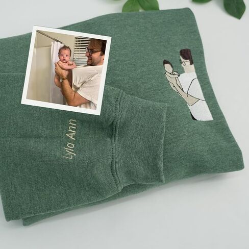 Custom Family Sweatshirt Personalized Embroidered Design from Your Photo – Add Names, Initials or Special Text – Unique Gift for Family, Friends or Loved Ones on Any Meaningful Occasion in Kuwait
