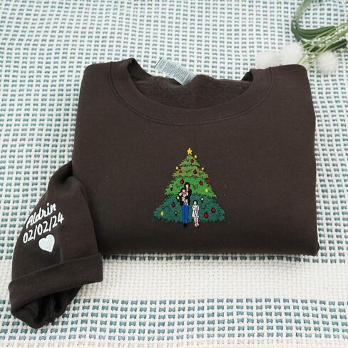 Custom Family Sweatshirt Personalized Embroidered Design from Your Photo – Add Names, Initials or Special Text – Unique Gift for Family, Friends or Loved Ones on Any Meaningful Occasion in Kuwait
